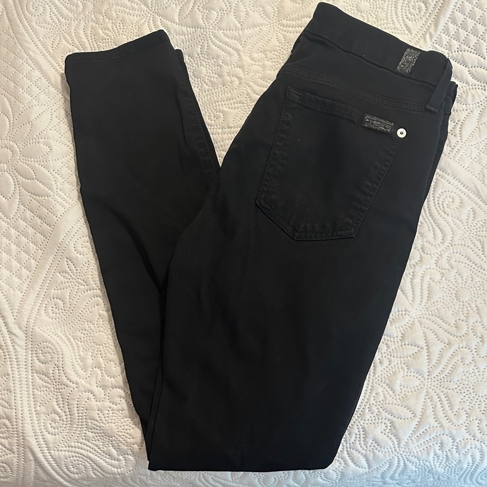 7 For All Mankind Black Skinny Jeans